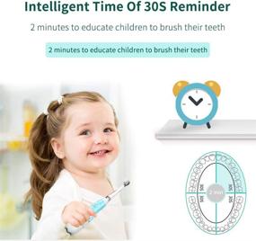 img 1 attached to Baby Electric Toothbrush with Smart Timer and Gentle Vibration | 2-Stage Sonic 👶 Toothbrush for Infants to Toddlers, Ages 0-3 | 4 Soft Brush Heads | Blue
