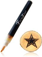 🔥 focustar scorch pen marker - chemical wood burning pen - wood burning marker for diy wood projects, round and oblique tips - reversible fine-tip logo