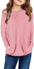 img 3 attached to 👚 Cicy Bell Sleeve Crewneck Pullover for Girls | Clothing, Tops, Tees, and Blouses