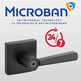 img 3 attached to 🔑 Baldwin Spyglass Privacy Lever in Matte Black with Microban Antimicrobial Protection - Bedroom/Bathroom Door Handle, Prestige Series - Modern Contemporary Slim Design (93530-013)