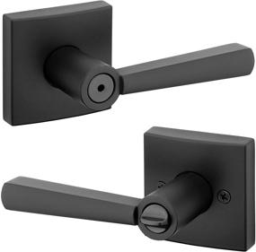 img 4 attached to 🔑 Baldwin Spyglass Privacy Lever in Matte Black with Microban Antimicrobial Protection - Bedroom/Bathroom Door Handle, Prestige Series - Modern Contemporary Slim Design (93530-013)