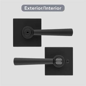 img 2 attached to 🔑 Baldwin Spyglass Privacy Lever in Matte Black with Microban Antimicrobial Protection - Bedroom/Bathroom Door Handle, Prestige Series - Modern Contemporary Slim Design (93530-013)