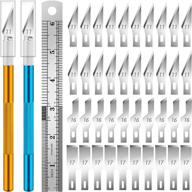 🔪 diyself precision carving craft knife hobby kit: upgrade your art with 40 spare blades for scrapbooking, stencil and more! logo