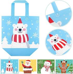 img 2 attached to 🎁 Hemoton 12PCS Christmas Tote Bags: Reusable Gift Wrapping & Grocery Bags