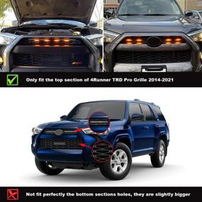 img 2 attached to 🚘 Enhance Your Toyota 4Runner TRD Pro Grille with Seven Sparta 4 PCS Led Amber Lights - 2014-2021 Models (Amber)
