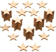 🌟 500 count of 1 inch star shape unfinished wooden cutouts, ideal for craft projects and decorations logo