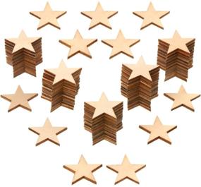 img 4 attached to 🌟 500 Count of 1 Inch Star Shape Unfinished Wooden Cutouts, Ideal for Craft Projects and Decorations