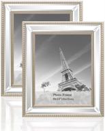 set of 2 meetart 8x10 mirror photo frames - wall pictures decor or table stand - ideal for seo логотип