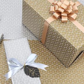 img 1 attached to 4 Rolls Gift Wrapping Paper - 39 Inch X 18 Inch Per Roll - Various Print Designs - Ideal for Birthday, Christmas, Wedding - Gold and Silver