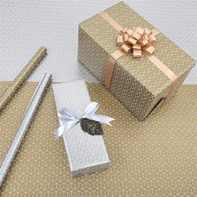 img 2 attached to 4 Rolls Gift Wrapping Paper - 39 Inch X 18 Inch Per Roll - Various Print Designs - Ideal for Birthday, Christmas, Wedding - Gold and Silver