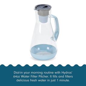 img 3 attached to 💧 Hydros 64oz Water Filter Pitcher: Fast Flo Tech, Quick 60 Second Fill-Up, 8 Cup Capacity, BPA Free - Blue