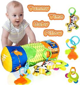 img 3 attached to 👶 HISTOYE Baby Tummy Time Pillow Toy with Detachable Rattle - Soft Crawling Roller & Einstein Tummy Time Toy for Babies 0-6 Months - Reef Prop Pillow Toy for Baby 3, 6, 9, 12, 24+ Months - Infants & Toddlers