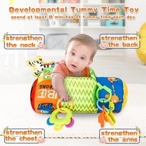 img 2 attached to 👶 HISTOYE Baby Tummy Time Pillow Toy with Detachable Rattle - Soft Crawling Roller & Einstein Tummy Time Toy for Babies 0-6 Months - Reef Prop Pillow Toy for Baby 3, 6, 9, 12, 24+ Months - Infants & Toddlers