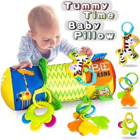 img 4 attached to 👶 HISTOYE Baby Tummy Time Pillow Toy with Detachable Rattle - Soft Crawling Roller & Einstein Tummy Time Toy for Babies 0-6 Months - Reef Prop Pillow Toy for Baby 3, 6, 9, 12, 24+ Months - Infants & Toddlers