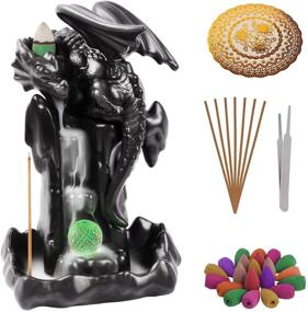 img 4 attached to 🌿 Handcrafted Backflow Incense Burner Set: Ceramic Aromatherapy Ornament for Home Decor with 90 Incense Cones & 50 Incense Sticks included