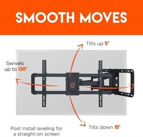 img 3 attached to 📺 ECHOGEAR EGLF2 Full Motion TV Wall Mount: Swivel, Tilt, & Extension for big TVs up to 90 inches - Universal Design compatible with Samsung, Vizio, TCL & more - Includes Drilling Template