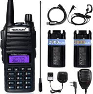 tidradio uv-82 ham radio handheld, portable two way radio, high power dual band radio with extra 3800mah battery full kits (1pack-black) logo