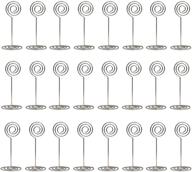 📋 silver table number holder: novelty place 24-pack stand for wedding, party, office & more - memo menu note clips логотип