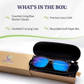 img 1 attached to 👓 Essential Living: Performance Blue Light Blocking Glasses with Travel Case - Blocks up to 97% of Blue Light for Work and Gaming - Acetate Frame and Resin Lens