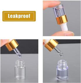 img 1 attached to 💦 Wresty 50 Pcs Clear Glass Dropper Vails 1ml Mini Essential Oils Sample Dropper Bottles: Convenient Travel Size for Essential Oils, Perfume, Cosmetic Liquids - Includes 2 Droppers