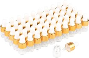 img 4 attached to 💦 Wresty 50 Pcs Clear Glass Dropper Vails 1ml Mini Essential Oils Sample Dropper Bottles: Convenient Travel Size for Essential Oils, Perfume, Cosmetic Liquids - Includes 2 Droppers