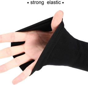 img 2 attached to 💪 4 Pairs Slimming Arm Sleeves for Women: Elastic Compression Arm Shapers for Effective Weight Loss in Black and Nude Color