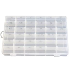 img 4 attached to 📦 36-Compartment Plastic Organizer Container Box for Letter Board Letters: Adjustable Dividers, Stickers & Pre-Applied Letter Labels