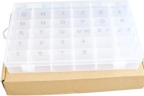 img 1 attached to 📦 36-Compartment Plastic Organizer Container Box for Letter Board Letters: Adjustable Dividers, Stickers & Pre-Applied Letter Labels