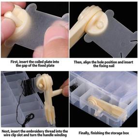 img 2 attached to Efficient Craft Storage Solution: 100 Plastic Floss Bobbins with 📦 Winder and Organizer Box for Cross Stitch, DIY Sewing, and Embroidery Projects