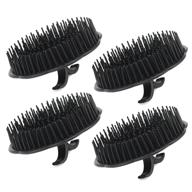 🧔 segbeauty men's shampoo brush set - 4pcs scalp massager brushes for deep hair cleaning, growth & beard care: plastic hand brush with floriated shower comb - also suitable for pet grooming! logo