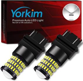 img 4 attached to 🔦 Yorkim 3157 LED Bulb White with Projector - Pack of 2: Ideal Replacement for Backup, Reverse, Tail, Brake, and DRL Lights - 3056 3156 3057 4057 4157 T25 LED Bulbs