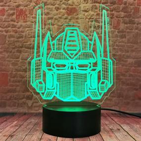 img 1 attached to Fanrui Cool Transformers Bots Optimus Prime Action Figure Autobots 3D Knight Trans Figure - LED Night Light Decor - Perfect Xmas Gift for Boys, Kids, Teens - Color Changing - Fans Man Holiday Toys