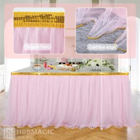 img 1 attached to 🎀 Tulle Tutu Table Skirt in Pink for 6ft Rectangle Tables - Ideal for Baby Shower, Girl Birthday Party Decorations