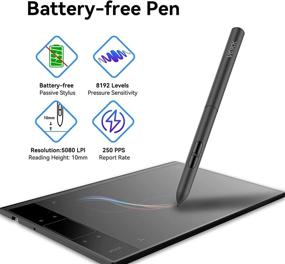 img 1 attached to 🖌️ VEIKK A30 V2 Drawing Tablet 10x6 Inch Graphics Tablet - Battery-free Pen, 8192 Pressure Levels, Touch Pad Design with 4 Touch Keys and Gesture Pad