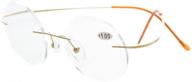 👓 eyekepper gold titanium rimless round reading glasses - circle readers for a stylish look logo