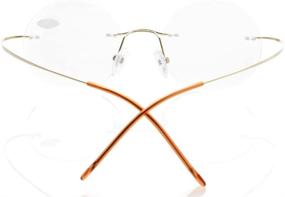 img 1 attached to 👓 Eyekepper Gold Titanium Rimless Round Reading Glasses - Circle Readers for a Stylish Look