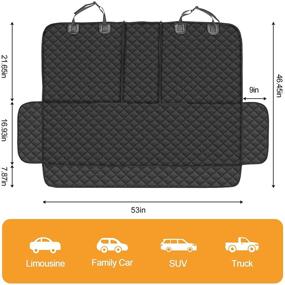 img 1 attached to 🐾 Premium Dog Car Seat Cover for Back Seat - Durable Pet Protector, Waterproof & Scratch-Proof – Includes 1 Elastic Dog Seat Belt – Fits All Trucks, Cars, SUVs. Ideal for Keeping Kids and Pets Safe!