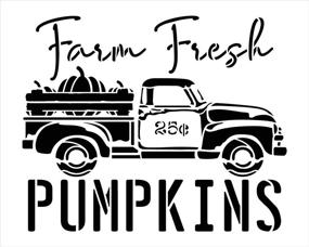 img 3 attached to 🎃 StudioR12 Farm Fresh Pumpkin Stencil - Vintage Truck 25 Cents - Reusable Mylar Template - Paint Wood Sign - Craft Fall Country Home Decor - Rustic DIY Autumn Cursive Script Gift - Choose Size for Better SEO