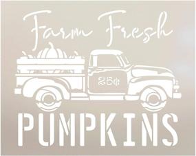 img 4 attached to 🎃 StudioR12 Farm Fresh Pumpkin Stencil - Vintage Truck 25 Cents - Reusable Mylar Template - Paint Wood Sign - Craft Fall Country Home Decor - Rustic DIY Autumn Cursive Script Gift - Choose Size for Better SEO