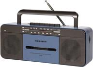 📻 crosley ct101a-bl portable bluetooth cassette player with am/fm radio in blue logo