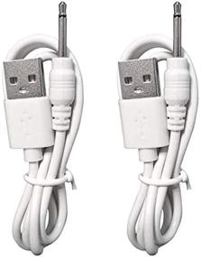 img 1 attached to 🔌 oGoDeal Replacement USB to DC Charging Cable - 2.5mm, USB Charger Cord - Original Replacement (2 Pack, White)