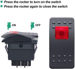 img 1 attached to ⚓️ Enhance Your Boat's Safety with Twidec/2Pcs Marine Lighted Rocker Switch 12V 20A 4Pin On/Off – Red LED, Perfect for Car Offroad and More!