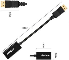img 3 attached to Anbear DisplayPort to HDMI Adapter Cable (Male to Female) for Desktops and Laptops with DisplayPort - Connect to HDMI Displays (2 Pack)