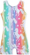 🦄 sparkling unicorn and mermaid leotards for girls gymnastics, featuring short biketards logo