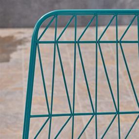 img 2 attached to 🪑 Hedy Outdoor Counter Stools: Modern Teal Iron Frames with Ivory Cushion - Set of 2