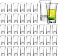 🥃 40-pack heavy base shot glass bulk set - aoeoe 1.5 oz clear whiskey shot glasses - round small glass shot cups for vodka, whiskey, tequila, espresso, liquor - ideal for parties and events logo