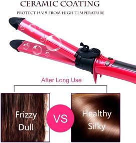 img 4 attached to 🔄 2 in 1 Automatic Hair Curling Iron and Straightener - 1 to 1.2 Inch Spinning Hair Wand with Ceramic Flat Iron, Auto Rotating Spiral, Ideal for Long Hair