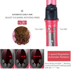 img 1 attached to 🔄 2 in 1 Automatic Hair Curling Iron and Straightener - 1 to 1.2 Inch Spinning Hair Wand with Ceramic Flat Iron, Auto Rotating Spiral, Ideal for Long Hair