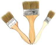 🖌️ ruwado 3 pcs flat chip paint brush set - natural bristle paintbrush for wall painting, waxing, stains, oil, wax varnishes, glues, and more logo