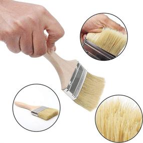 img 2 attached to 🖌️ Ruwado 3 Pcs Flat Chip Paint Brush Set - Natural Bristle Paintbrush for Wall Painting, Waxing, Stains, Oil, Wax Varnishes, Glues, and more